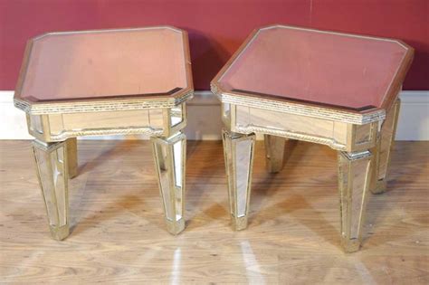 Pair Mirrored Coffee Side Tables Table Mirror Furniture