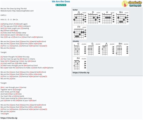 Chord: We Are the Ones - King The Kid - tab, song lyric, sheet, guitar ...