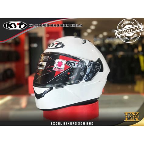 KYT HELMET NFR WHITE/KYT FULL FACE HELMET/MODULAR HELMET / KYT NFR/KYT ...