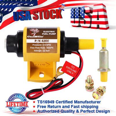 Universal 17301 Micro In-Line Electric Fuel Pump 38 GPH 7 PSI Max Gas ...