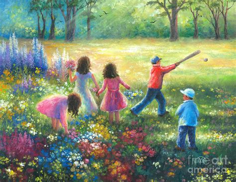 Garden Children Painting by Vickie Wade