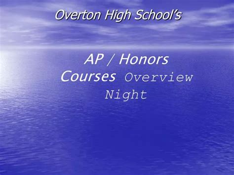 PPT - Overton High School’s PowerPoint Presentation, free download - ID ...