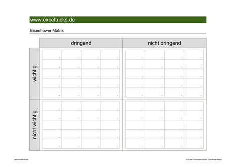 Mit der Excel-Vorlage Eisenhower Matrix alle Aufgaben optimal im Griff behalten - exceltricks