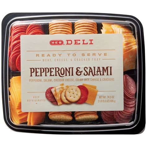 H-E-B Deli Party Tray - Pepperoni & Salami - Shop Standard party trays ...