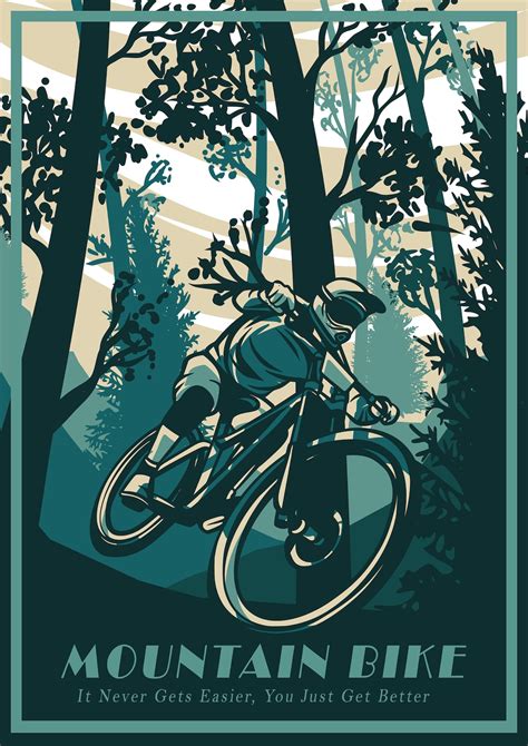 Mountain Bike Print Canvas Poster Downhill MTB Vintage Style - Etsy