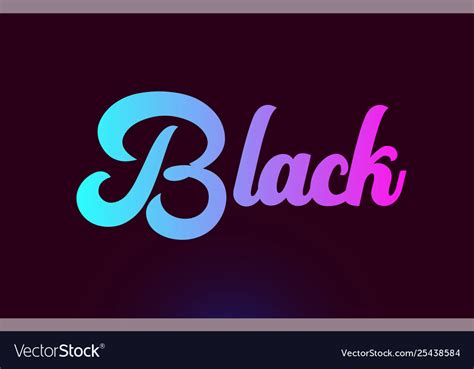 Black pink word text logo icon design Royalty Free Vector