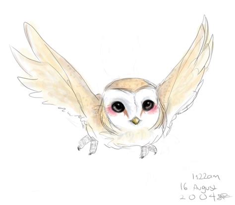 Cute Barn Owl Drawing