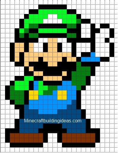 Minecraft Pixel Art Templates: Luigi