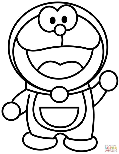 Chibi Doraemon coloring page | Free Printable Coloring Pages