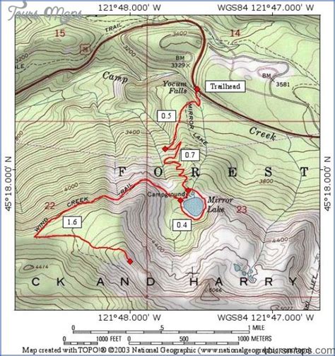 Oregon Hiking Trail Maps - ToursMaps.com