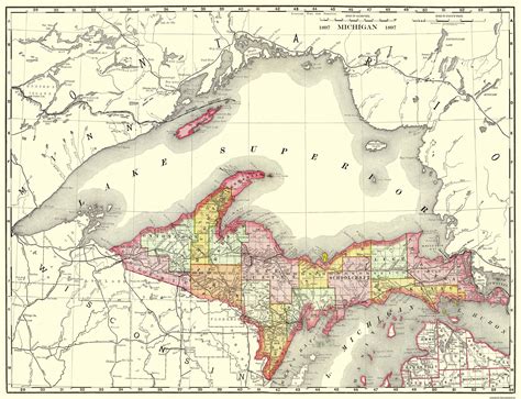 Upper Peninsula Of Michigan County Map