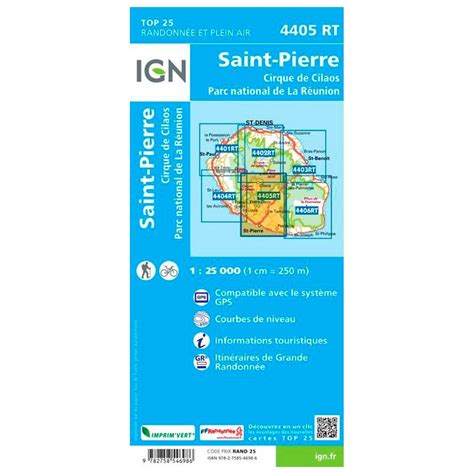 IGN Map La Reunion P4405Rt Saint Pierre Cirque de Cilaos PN de la Réunion - Summer 2024 | Glisshop