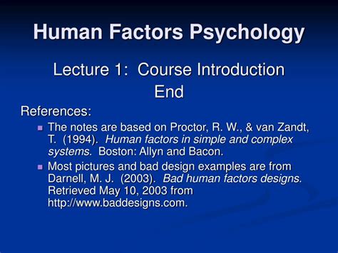 PPT - Human Factors Psychology PowerPoint Presentation, free download ...