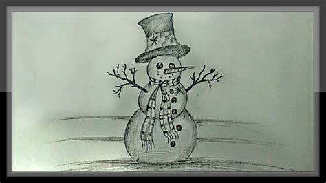 Snowman Pencil Drawing