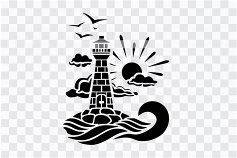 Lighthouse SVG File Clipart Silhouette Graphic by Happy Heart Craft ...