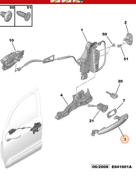 Citroen C3 Right hand Front outer Door Handle | Genuine Citroen Parts