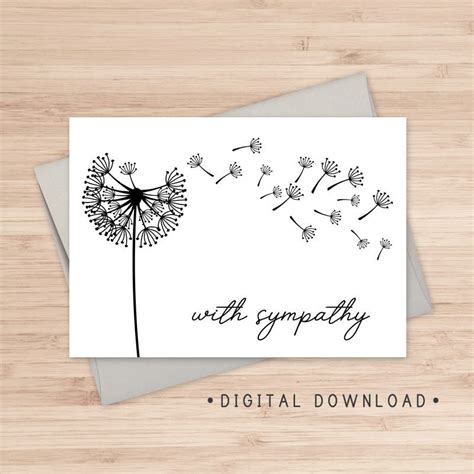 With Sympathy Printable Card / Instant Download PDF / Card | Etsy