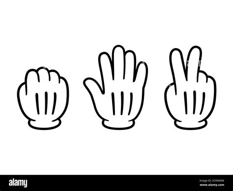 Rock Paper Scissors Clipart Black And White - Draw-simply