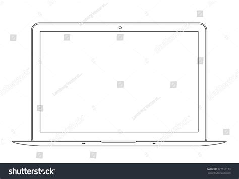 Outline Drawing Laptop Elegant Thin Line Stock Vector (Royalty Free ...