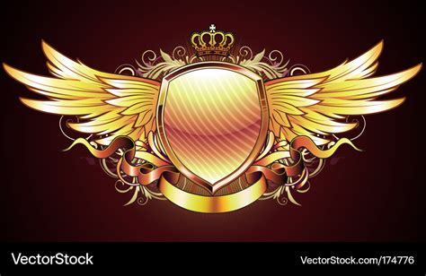 Heraldic golden shield Royalty Free Vector Image