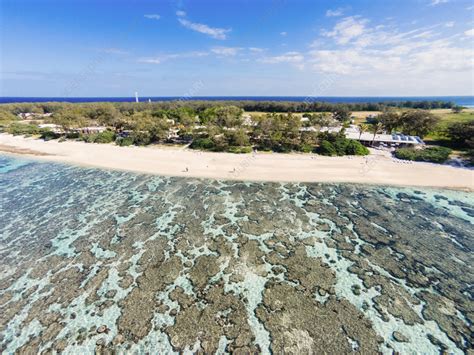 Aerial view of Lady Elliot Island, Great Barrier Reef, Australia ...