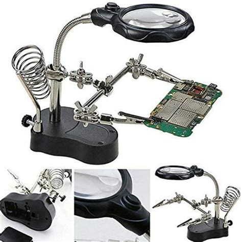 RDN - LED Desk Lamp Magnifying Magnifier Glass With Light Stand Clamp For Repair Read price in ...