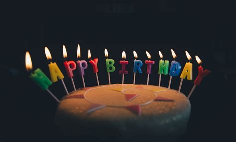 birthday cake with candles 4k HD Wallpaper