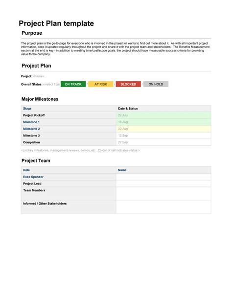 Project Plan Template | Business Mentor