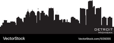 Detroit Michigan skyline Royalty Free Vector Image