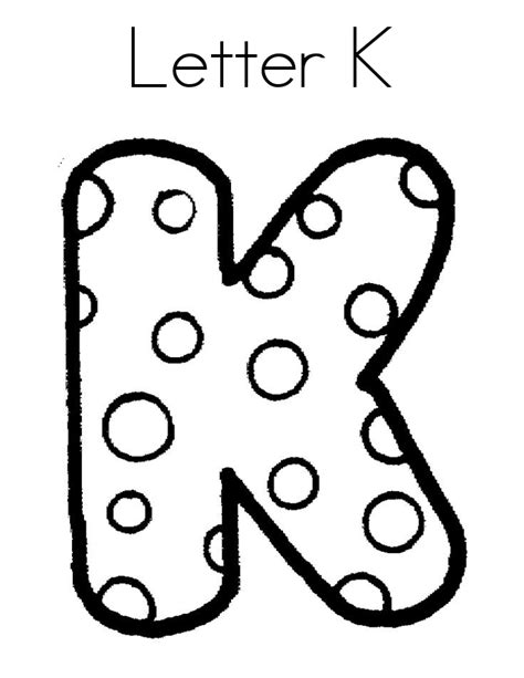 Letter K coloring pages to download and print for free