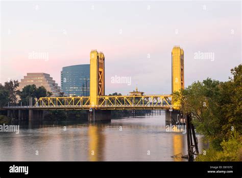 Sacramento Tower Bridge after sunset Stock Photo - Alamy