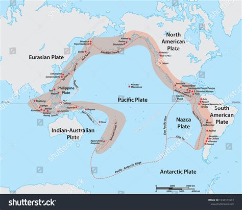 Vector Map Pacific Ring Fire Main Stock Vector (Royalty Free) 1938373513 | Shutterstock