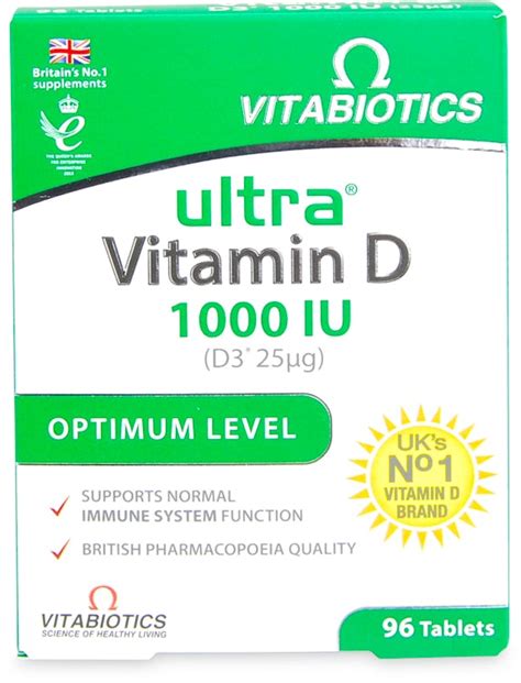 Vitabiotics Ultra Vitamin D 1000IU Optimum Level 96 Tablets | medino