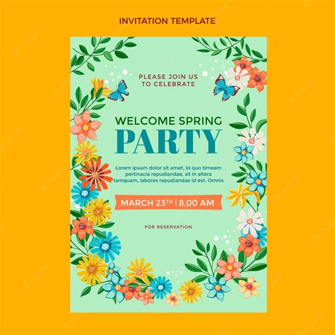 Free Vector | Flat spring invitation template