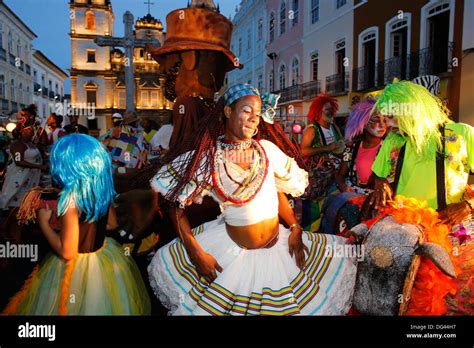 Salvador street carnival in Pelourinho, Bahia, Brazil, South America ...