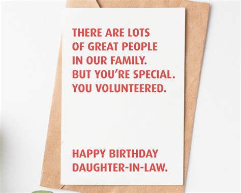 Funny Birthday Card for Daughter in Law Son's Wife - Etsy