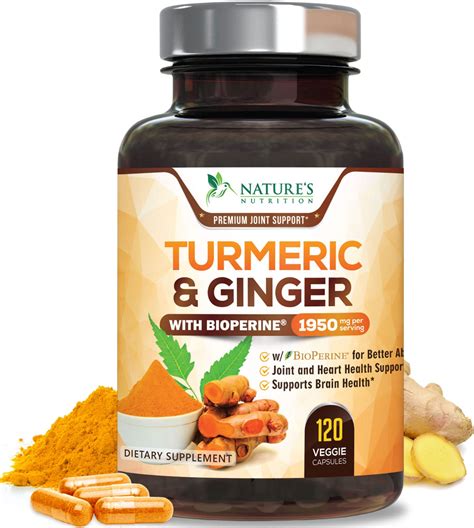 Buy Turmeric Curcumin Supplement 1950mg with Turmeric & Ginger, 95% Curcuminoids, BioPerine ...