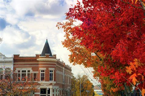 Downtown Fayetteville Arkansas Skyline in Peak Fall Photograph by Gregory Ballos - Pixels