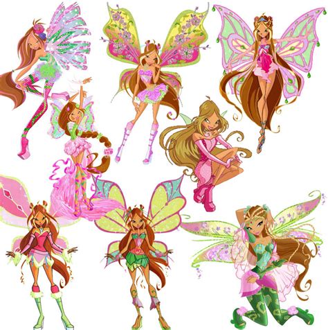 Winx club - flora all transformations by Jazzywazzy101 on DeviantArt