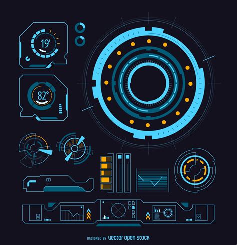 Illustration featuring a futuristic user interface design in tones of ...