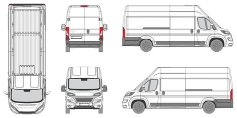 Download vehicle template for designing vehicle wrap for Fiat Ducato 2021 Step Van. Step Van ...