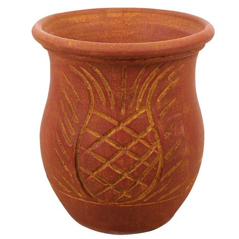 Margo Garden Products 14-1/4 in. Round Terra Cotta Tamboril Clay Planter-LE 2113-27 - The Home Depot