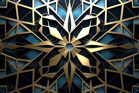 abstract background with gold and blue geometric shapes generative AI 28360852 Stock Photo at ...