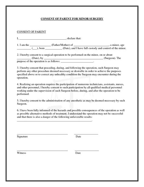 Printable Medical Procedure Consent Form - Printable Forms Free Online