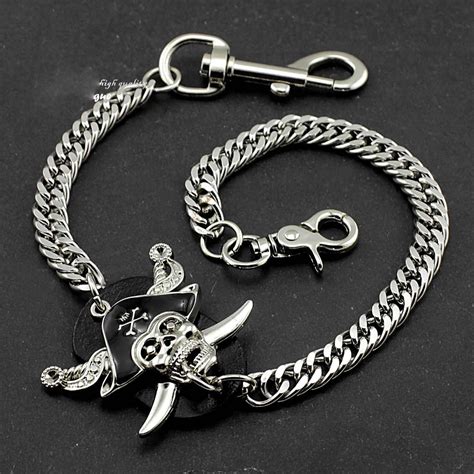 Solid Stainless Steel Pirate Skull Wallet Chain Cool Punk Rock Biker T – iChainWallets