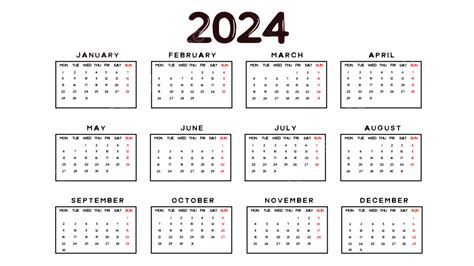 2024 Calendar Designs Vector, Modern 2024 Calendar, 2024, 2024 Calendar PNG and Vector with ...