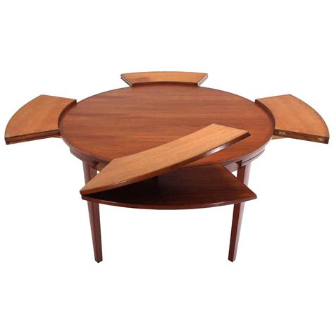 Rare Danish Modern Teak Round Expandable Top Dining Table | Circular ...