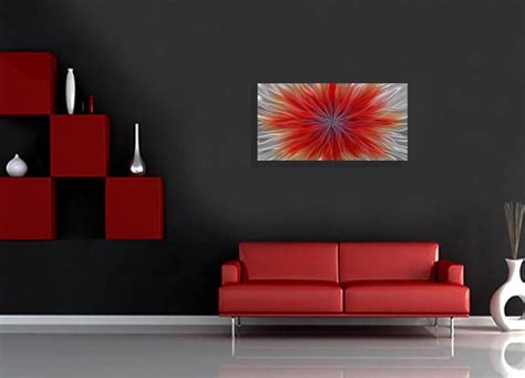 Red Metal Art Wall Decor Abstract Painting Modern Sculpture - Etsy