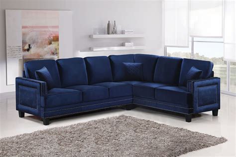 Meridian Ferrara Navy Sectional Sofa 655 | Sectional sofa couch, 2 piece sectional sofa, Leather ...