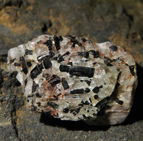 Loads of tiny, black Tourmaline in Quartz Pegmatite (Self collected, Askersund, Sweden) : r ...